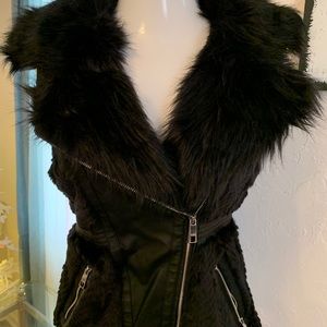 GUESS FUR MOTO VEST